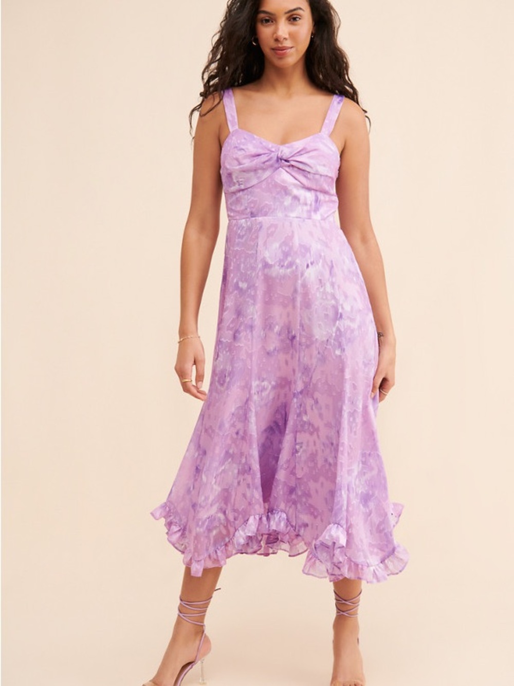 Hutch Twist-Front Textured Dress in lavender